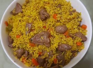 Foto principal de Arroz pilaf con hígado de res al vino tinto