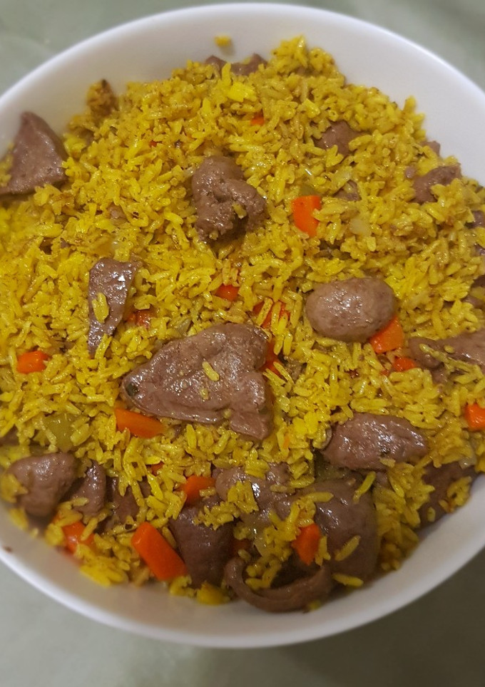 Una foto de Arroz pilaf con hígado de res al vino tinto