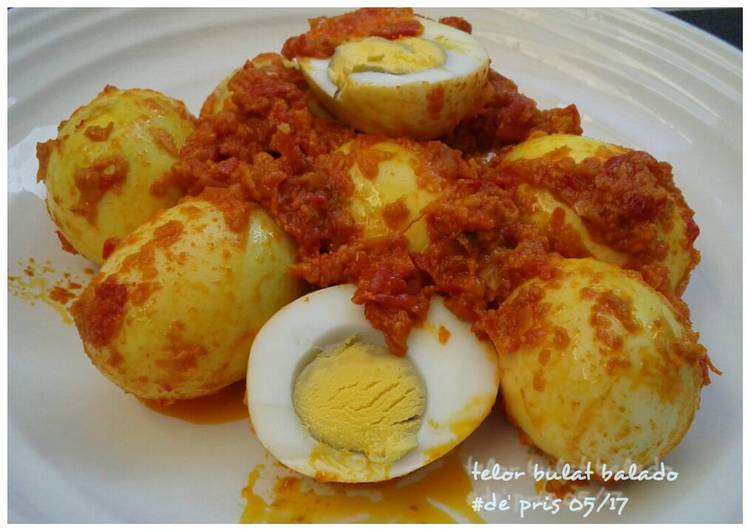 Resep Telor bulat balado Anti Gagal