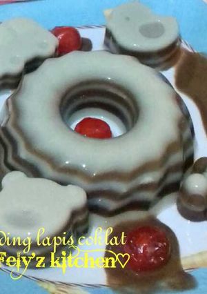 Foto resep Puding lapis coklat