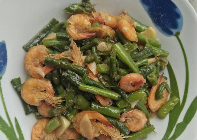 Ini dia! Resep membuat Tumis Buncis Kacang Panjang Udang  nikmat