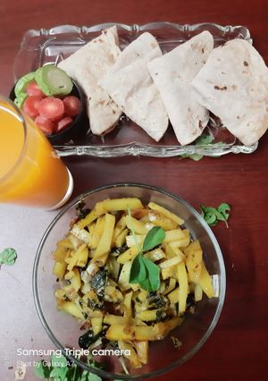 মেথি আলু ভাজা (methi with potato fry recipe in bengali) রেসিপির প্রধান ছবি