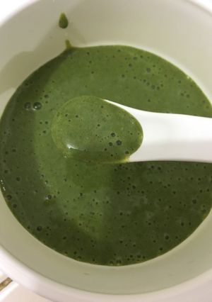 Foto resep MP-ASI 7m Bubur beras merah,hati ayam dan baby bok choy