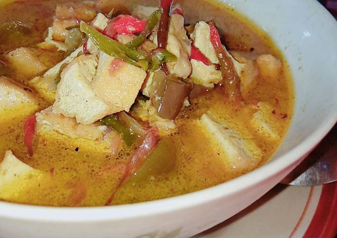 Resep Sayur santan tahu cabe ijo Anti Gagal