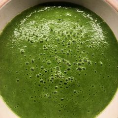 A picture of Three-Garlic soup - can be vegan.
