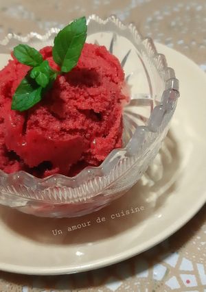 Une photo de Sorbet aux fraises 🍓