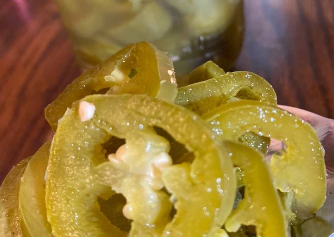 Quick pickled jalapeño rings - i hear this are great on nachos