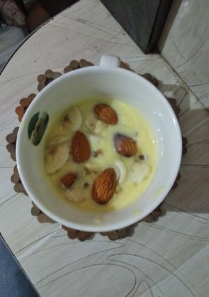 A picture of Dry fruits custard.