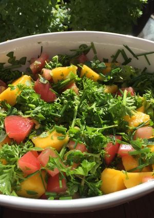 A picture of Hot mango salad.