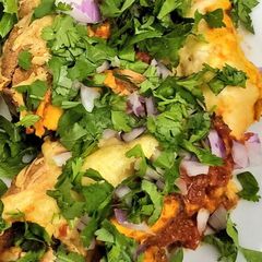A picture of Curry chicken enchiladas (includes overnight marinading).