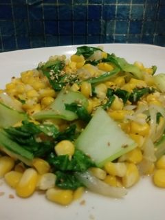 Foto resep Tumis Jagung dan Pakcoy
