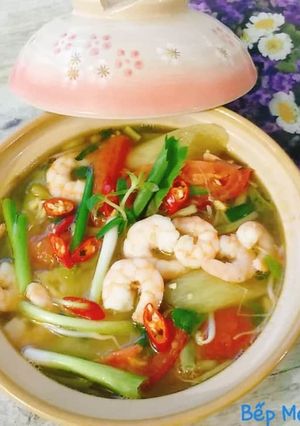Hình của món Canh chua tôm rau nhút.