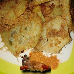 A picture of Yam and egg.