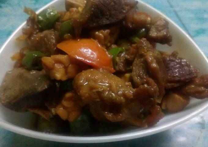 Resep Krengsengan kambing tahu tempe yang Lezat