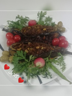عکسی از دستور بادمجان شکم پر 😋