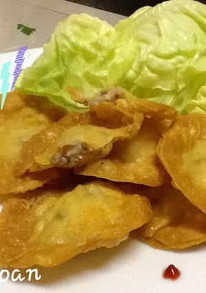 Hình của món Bánh bắp tôm chiên.