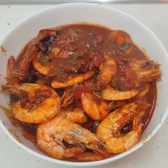 A picture of Spicy saucy prawns.