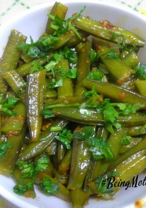 A picture of Cluster Beans Subzi/ Gavarphali Subzi.