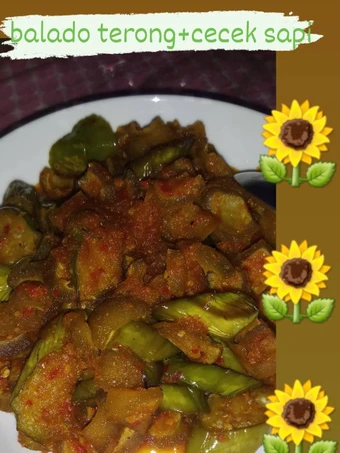 Cara Mudah Membuat Resep Terong balado + cecek sapi Anti Ribet, Menggugah Selera