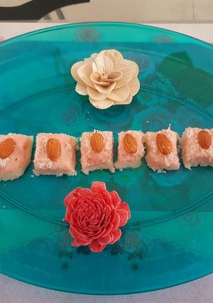 A picture of Double layered coconut burfi.