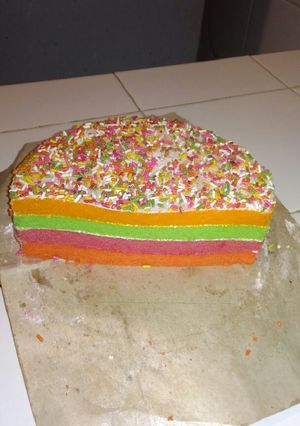 Foto resep Cake rainbow kukus