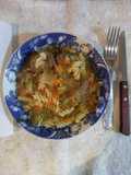 Pucherito de falda, vegetales y fideos