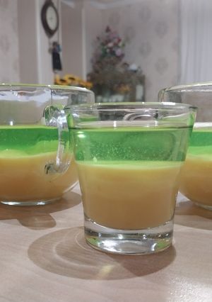 عکسی از دستور دسر زعفرانی با ژله طالبی🍸🍹
