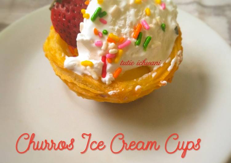 Resep Churros ice cream cups Anti Gagal