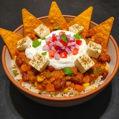 A picture of Maxican rice borrito bowl.
