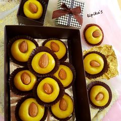 A picture of Kesar Almond Peda.