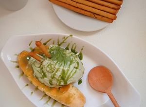 Foto resep Banana Split with Matcha Ice Cream (Es Krim 3 Bahan)