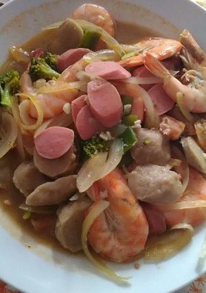 Foto resep Tumis udang sosis bakso