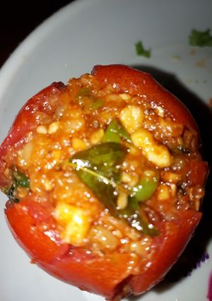 A picture of Baked cheese tomato.