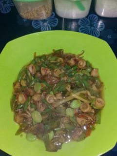 Foto resep Tumis Cumi buncis pete pedas manis