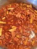 Smoked Pork Chops with Potatoes in Red Sauce
