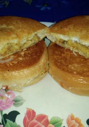A picture of Ground beef burger.