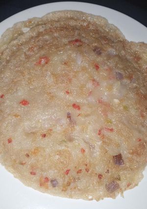 A picture of Spicy bambara (starch omelette).