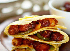 A picture of Chicken Chili Cheese Quesadillas.