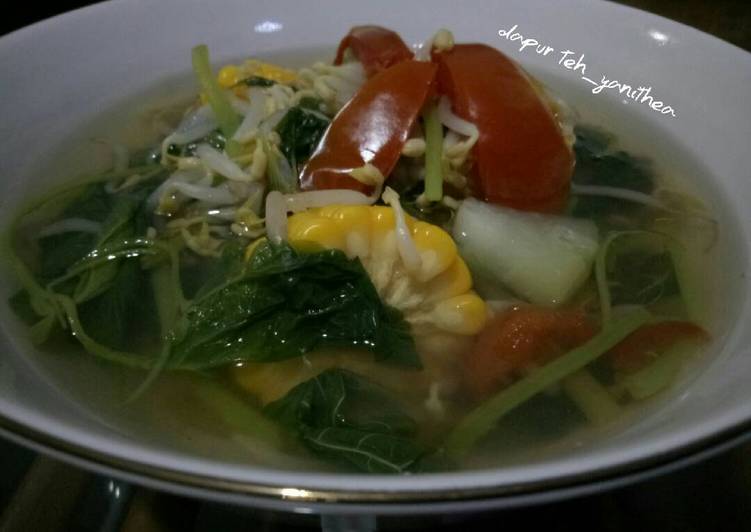 Resep Sayur Bening Bayam, Labu, Toge, Jagung Manis, Menggugah Selera