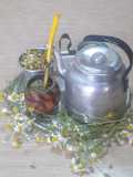 Mate con topping de manzanilla