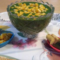 A picture of Spinach corn soup.