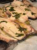 Lechola al horno con majado de ajito y perejil