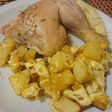 Pollo al romero y limón con papas graten