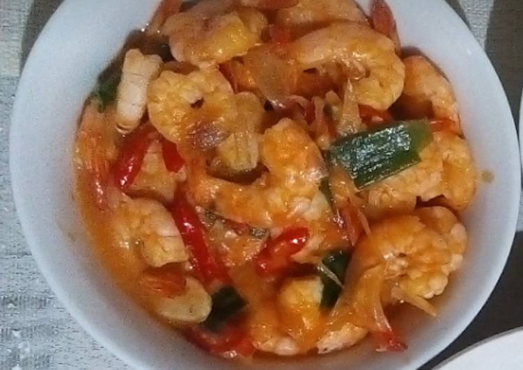 Bahan Menyiapkan Udang asam manis, Bikin Ngiler
