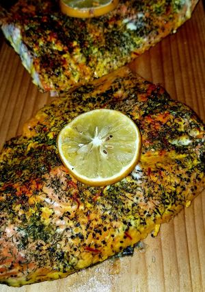 A picture of Mike's Complete Salmon Dinner [Grilled Or Baked].