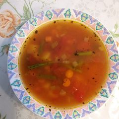 A picture of Grilled Chicken and Vegetable Soup.