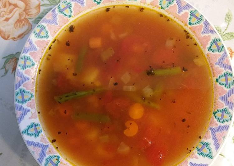 Simple Way to Cook Speedy Grilled Chicken and Vegetable Soup