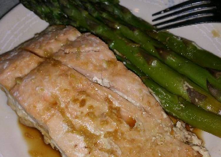 Recipe of Perfect Orange Salmon with Asparagus