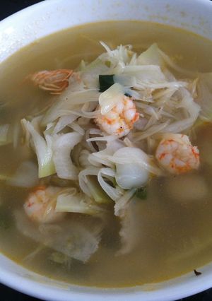 Hình của món Canh mít non nấu tôm.