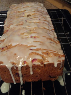 A picture of Glazed Cranberry Orange Bread.